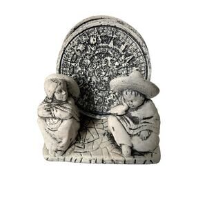 Vintage Mexican Girl and Boy Pottery 6 Coaster Set